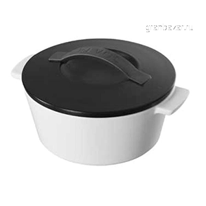 Кастрюля д/запекания с крышкой; фарфор; 0.5л; D=13.6,H=8.5см; черный REVOL 644145