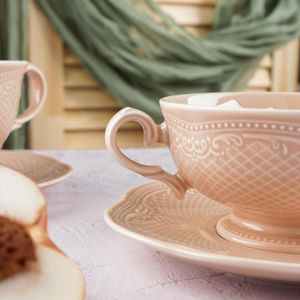 Бульонная пара Aristocrat Peach Tea 315 мл d 118 мм h63 мм Noble 313602+313010-PEACH [1]