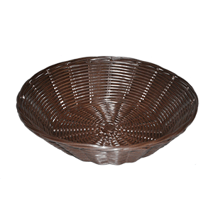 Корзина плетен.д/хлеба; полиротанг; D=20,H=7см; тем.корич. Sunnex C03002V