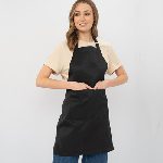 Фартук с грудкой и карманом; полиэстер; L=920, B=700 мм; черный Cheftailor
