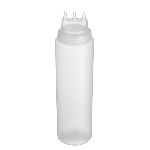 Емкость для соуса 1000 мл. d=75 мм. h=290 мм. 3 носика, широкая прозрачная Gastroplast /1/96/