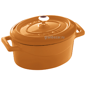Горшок д/запекания с ручками; фарфор; 420мл; оранжев. Paderno 44202O12