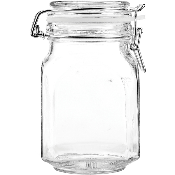 Банка для сыпучих продуктов ,стекло; силикон,металл; 0,8л; H=16см; прозр. Optima