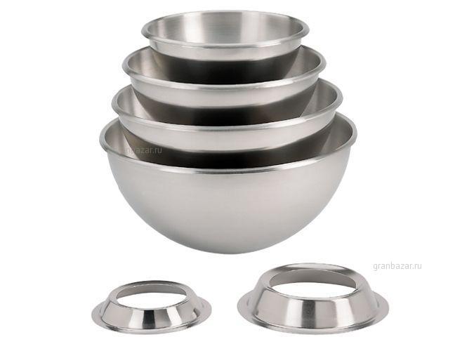 Миска полусферич. 2,1л,d=200 мм,без подст.и руч.нерж De Buyer 3372.20