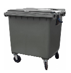 Мусорный контейнер п/э 1100 л. на колёсах серый