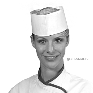 Пилотка поварская регул. одноразовая; бумага; H=90,L=280,B=2мм; белый Pap Star 12212