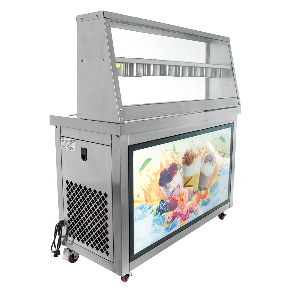 Фризер для жареного мороженого Foodatlas KCB-2F (контейнеры, свет.короб, стол для топпингов, 2 компр)