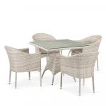 Комплект плетеной мебели из искусственного ротанга T190B/Y350A-W85-90x90  4Pcs Latte