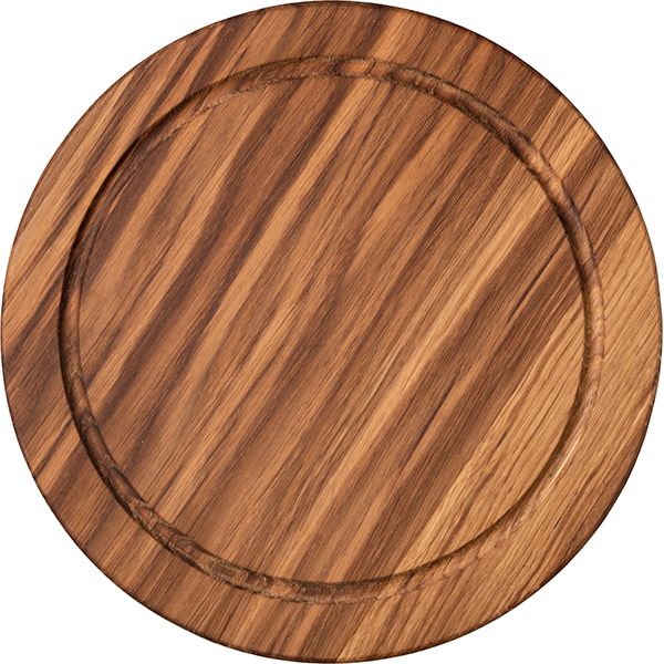Доска для подачи круглая с выемкой; дуб; D=250, H=100 мм PPwood Q1350-00N