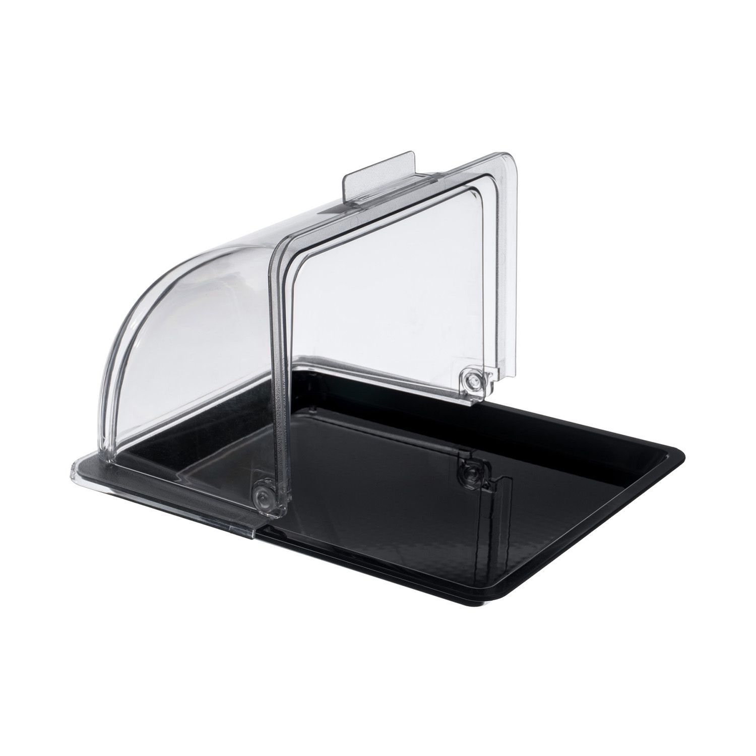 Поднос сервировочный GN 1/2 325*265 мм. поликарбонат, черный, с крышкой Roll-Top Gastroplast /1/