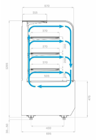 Витрина холодильная кондитерская Полюс KR70 VM 0,9-1 LIGHT 9005-0109
