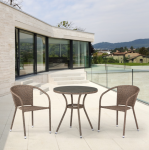 Комплект плетеной мебели для кафе T282ANT/Y137C-W56 Light Brown 2Pcs