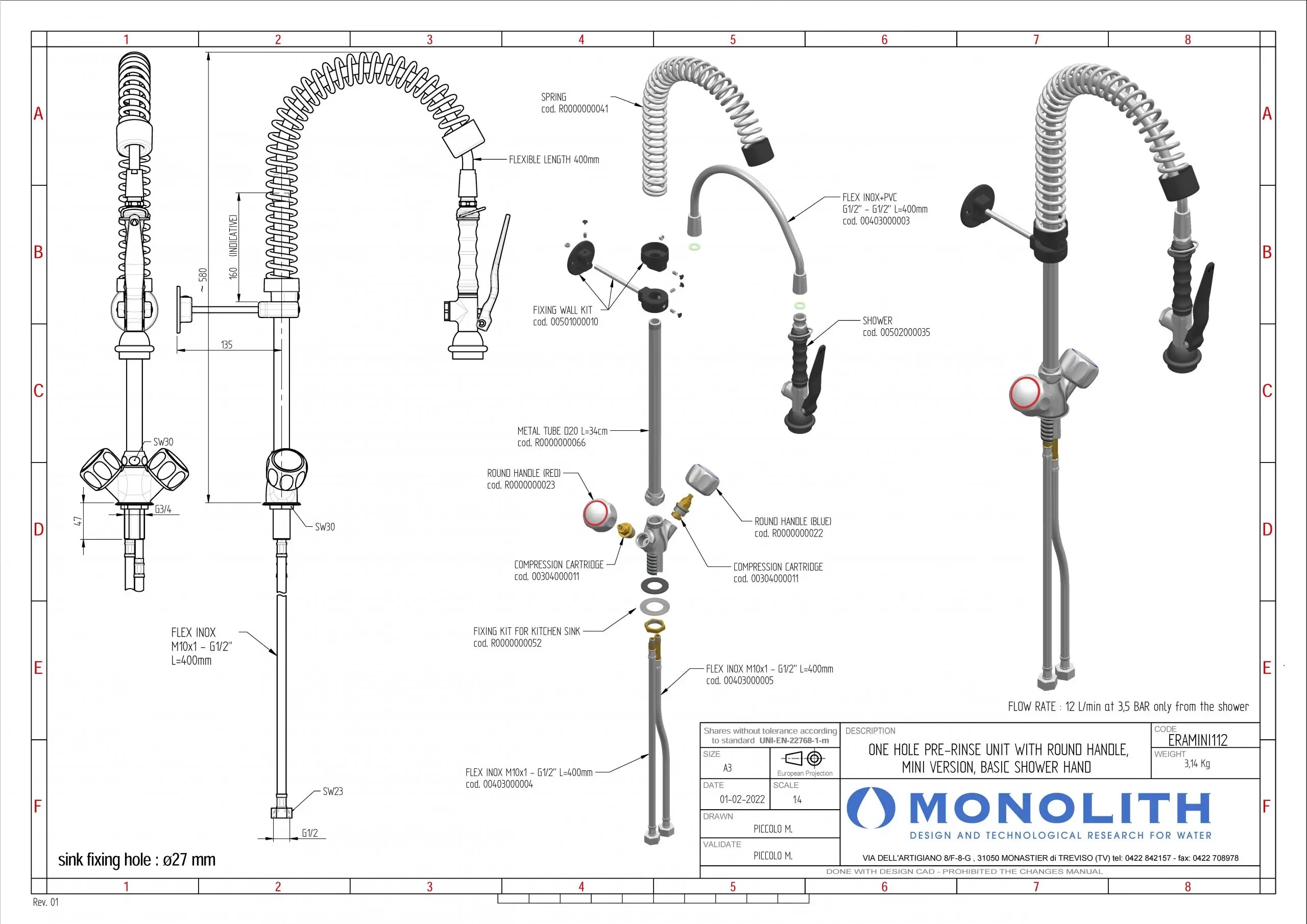 Душирующее устройство Monolith ERAMINI112