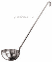 Половник; сталь нерж.; 1 л; D=160 мм, H=70 мм, L=560 мм; металлич. Paderno 11970-16