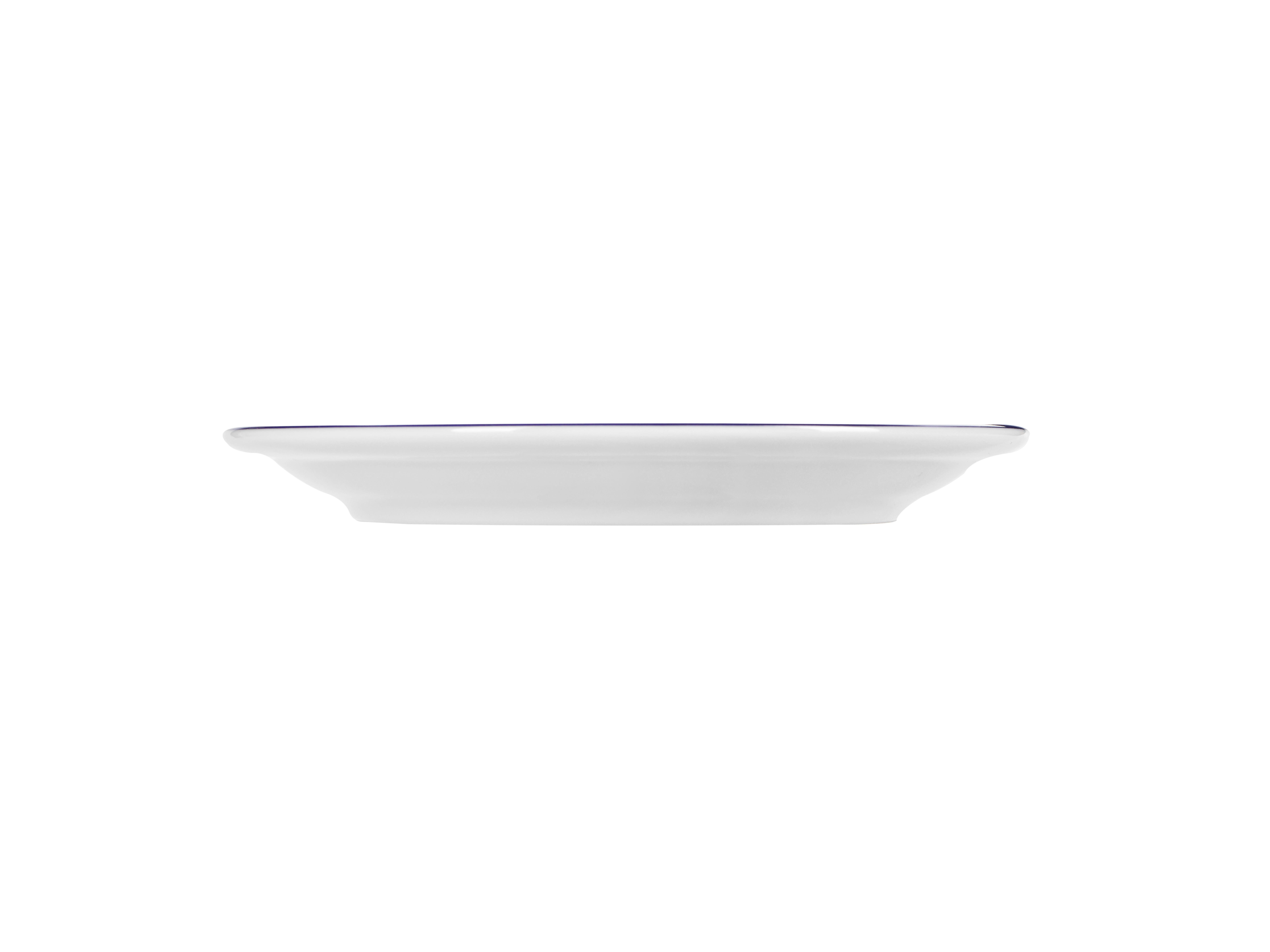 Тарелка мелкая Vaso Piccolo 220 мм, кант синий, Porland DS15