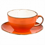 Чашка с блюдцем Fusion Orange Sky 375 мл, P.L. Proff Cuisine