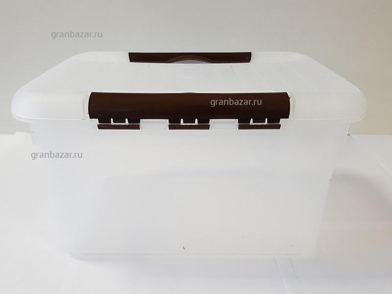 Контейнер для продуктов прямоуг. 6 л 300x230x160 мм с коричневым зажимом MGSteel /12/ 1707