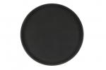 Поднос прорезиненный круглый 400х25 мм черный Luxstahl 1600CT Black