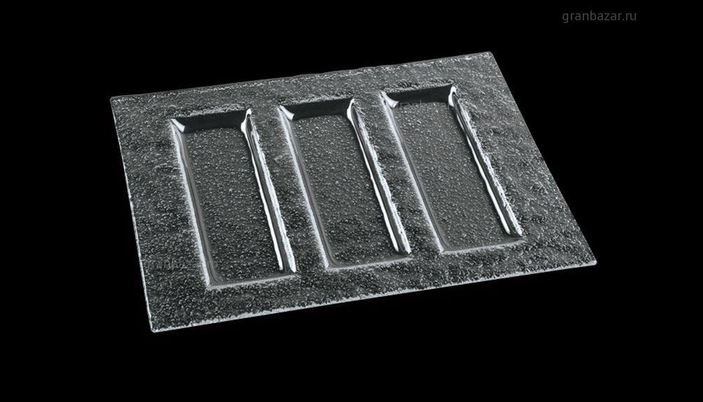 Тарелка 300x230 мм 3-х секционная прозр. стекло Glassware 3D (2330-3060-15-003)
