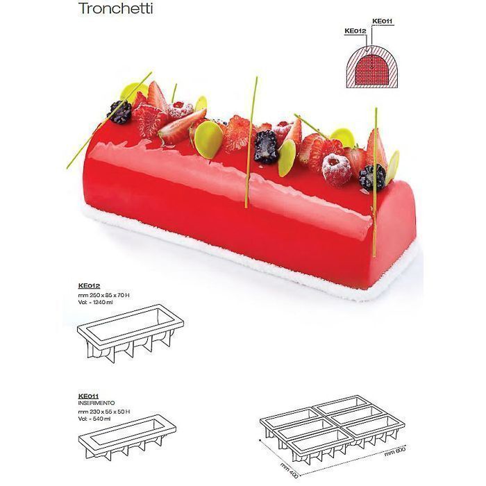 Форма кондитерская 250х85х70 мм, силикон, 250х85 мм, h 70 мм, Pavoni KE012FP