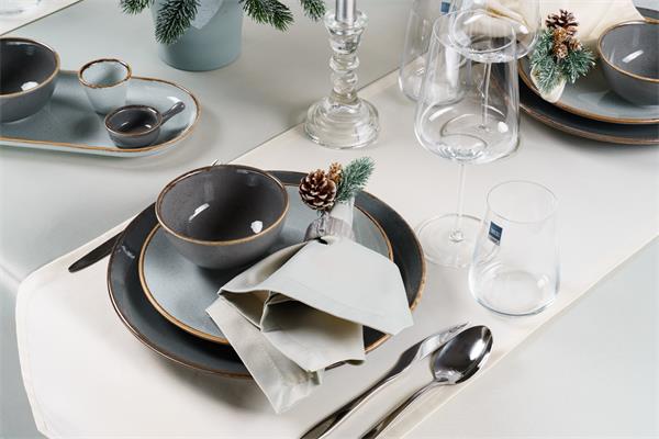 Блюдо Seasons DARK GREY овальное 300х150 мм фарфор Porland 118130 темно-серый