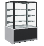 Витрина холодильная кондитерская Полюс KC70 VH 1,3-1 LIGHT 9006-9005 (ВХСВ-1,3Д CARBOMA CUBE д/шок.) техно