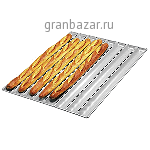 Форма д/выпечки багетов алюмин.; H=3,L=60,B=43см; серый,черный