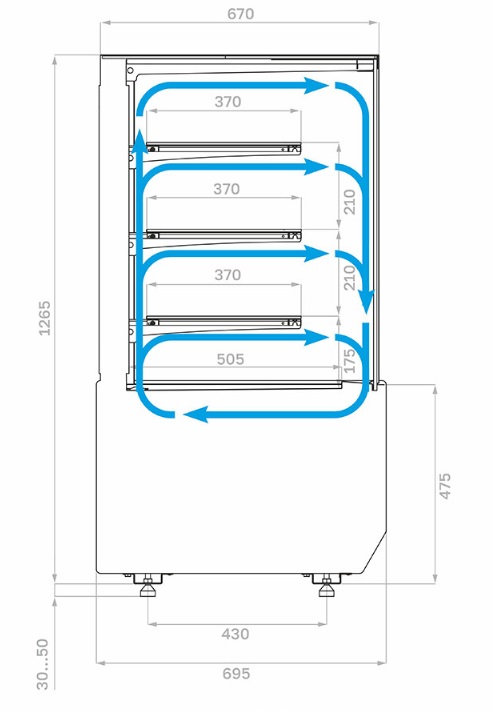 Витрина холодильная кондитерская Полюс KC70 VM 0,9-1 LIGHT версия 2.0 (9005-0109)