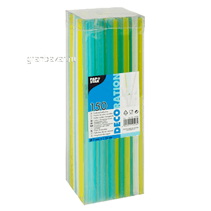 Трубочки б/изгиба L=25см; D=0.7,H=25,B=2.5см; разноцветн. Pap Star 19528 150шт