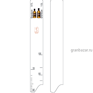Линейка «Драмбуи 0.7,1л»; H=28,B=2см; белый STEK 