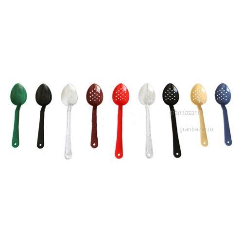 Ложка гарнирная Jiwins перфорированная 28см, п/к, жаропрочная, прозрачная Maco P-015-CL