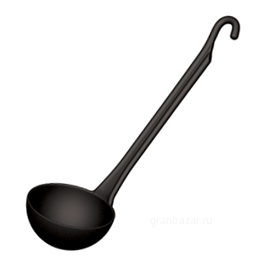 Половник; пластик; 70мл; D=7,H=3,L=30см; черный Paderno 12969-06