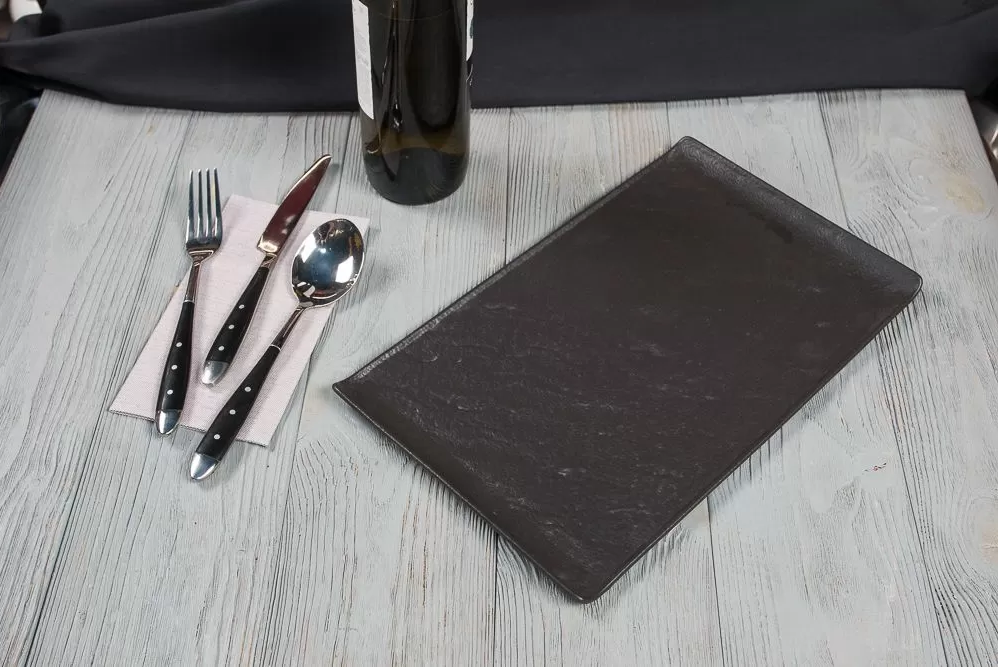 Блюдо прямоугольное Black Star 335х205х15 мм фарфор P.L. Proff Cuisine