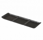 Блюдо прямоугольное с тремя секциями Black Star 400х130х28 мм фарфор P.L. Proff Cuisine