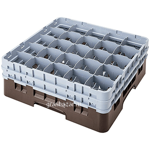 Кассета д/бокалов (25ячеек); пластик; H=23.8,L=49,B=49см; коричнев. Cambro 25S900167
