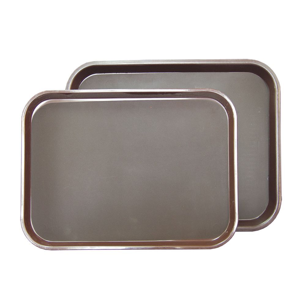Поднос прорезиненный коричневый 450х350 мм, пластик, P.L. Proff Cuisine - BarWare 1418CT- BROWN