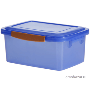 Контейнер д/пищев.продук. с крышкой; полипроп.; 6л; H=14,L=30,B=22см; полупрозр. NS K-6