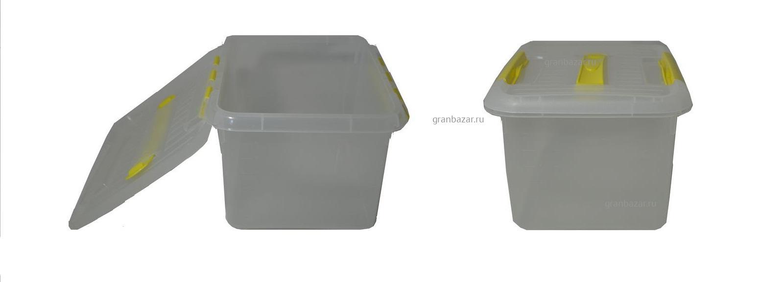 Контейнер для продуктов прямоуг. 6 л 300x230x160 мм с ручкой с желтым зажимом MGSteel /12/ 1706