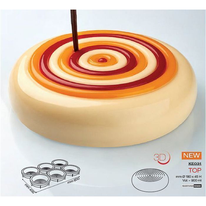Форма кондитерская TOP, силикон, d 180 мм, h 45 мм, Pavoni KE031S