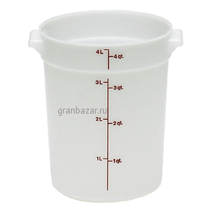 Контейнер д/пищев. продуктов; полиэтилен; 3.8л; D=20.8,H=21.8см; белый Cambro RFS4148