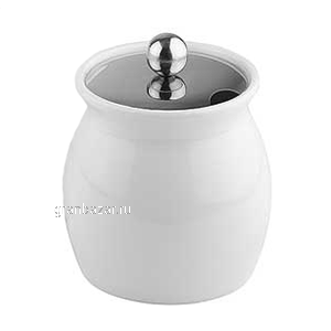 Банка с крышкой; фарфор,сталь нерж.; D=18.5,H=17см APS 83309