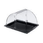Поднос сервировочный GN 1/2 325*265 мм. поликарбонат, черный, с крышкой Roll-Top Gastroplast /1/