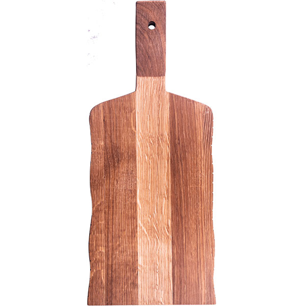 Доска для подачи с изогнутой ручкой; дуб; H=15,L=290/410,B=160мм PPwood Q230O-07N
