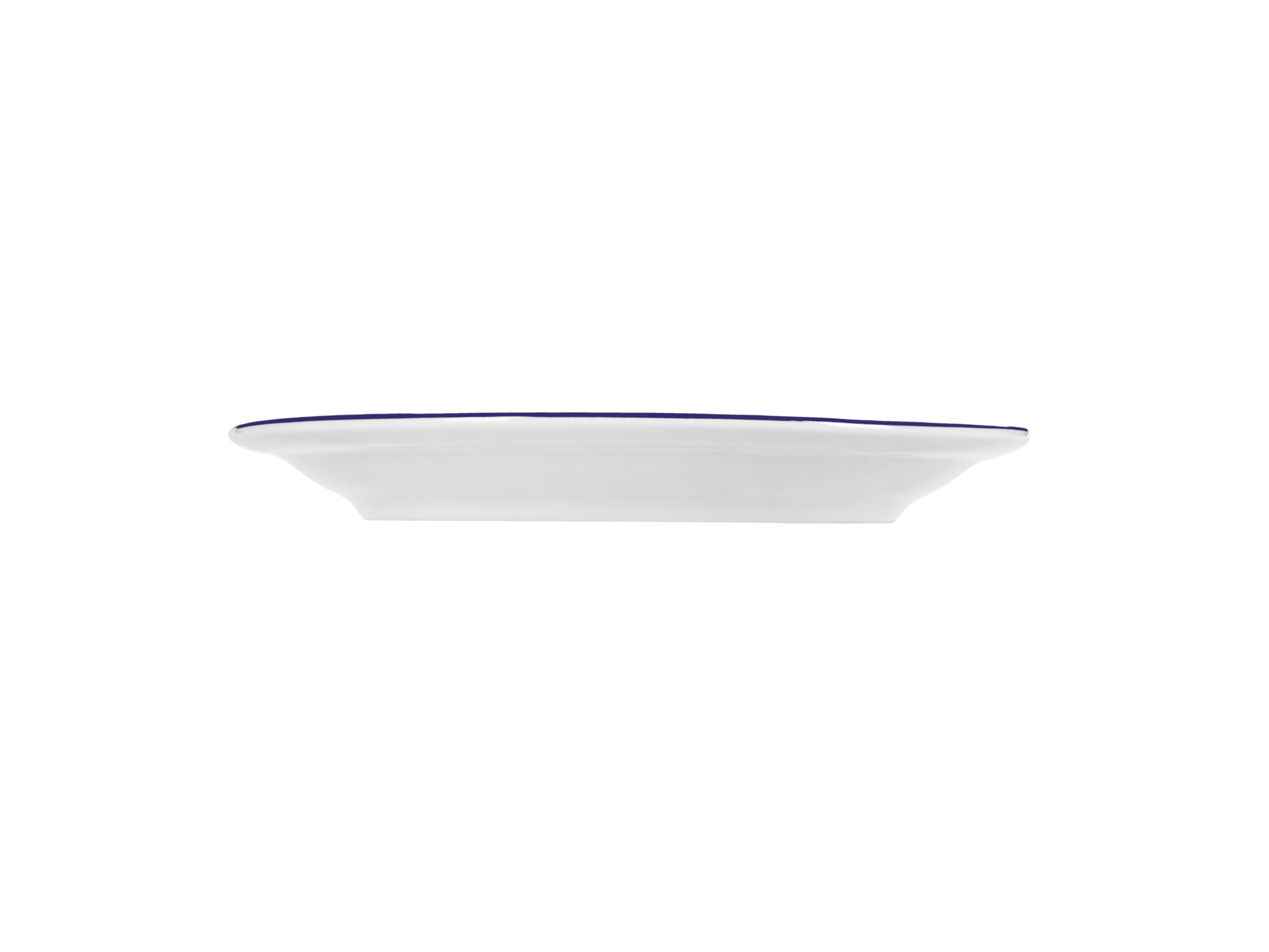Тарелка мелкая Vaso Piccolo 180 мм, кант синий, Porland DS134