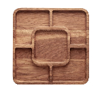 Менажница квадр. 5 секций; дуб; H=25, L=300, B=300мм; деревян. PPwood Q520O-06N