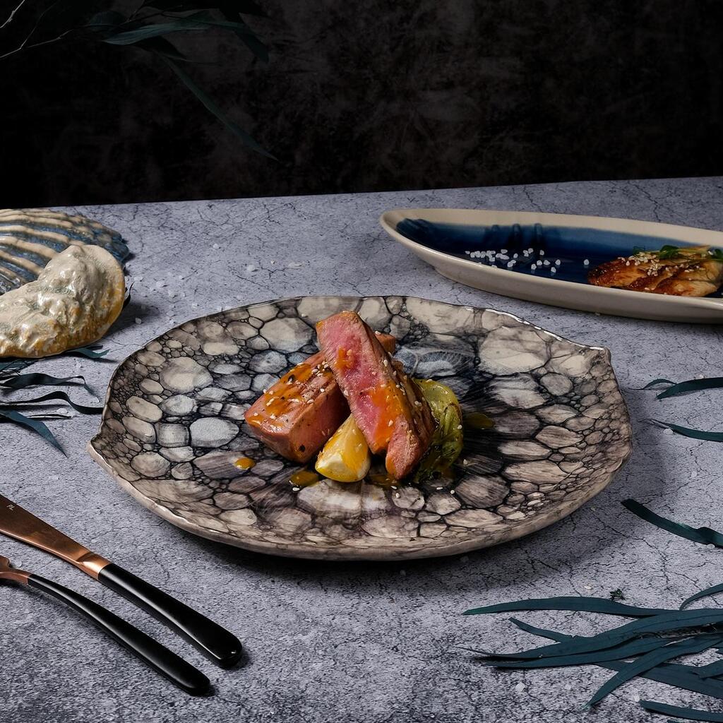 Блюдо для подачи Pebbles Clear Ice Dark Gray Frutti di Mare 305х287 мм h33 мм P.L. Proff Cuisine B240020631-2410X