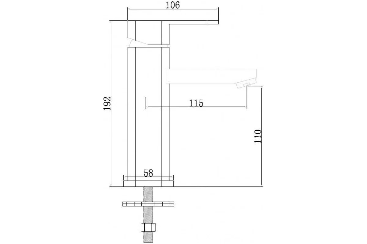 Смеситель DAMP для умывальника одна шпилька, 35 мм ZOLLEN DA53215211 463181