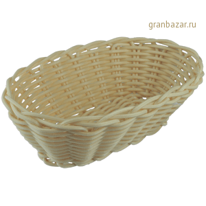Корзина плетен.д/хлеба овал.; полиротанг; H=6.5,L=20,B=14см; бежев. ProHotel 4070/B-01