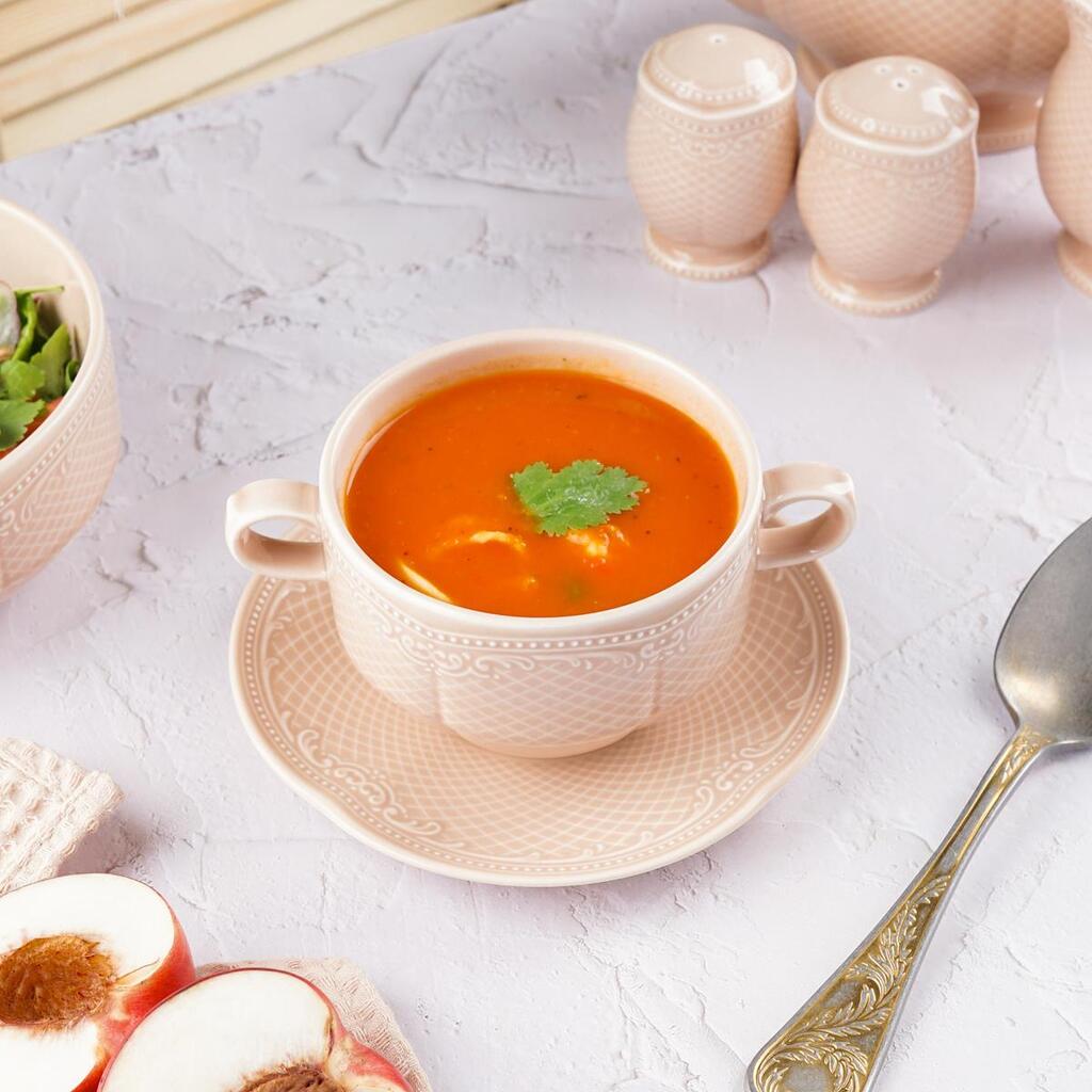 Бульонная пара Aristocrat Peach Tea 390 мл d 103 мм h70 мм Noble 313619+313009-PEACH [1]
