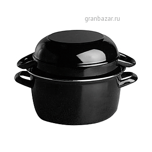 Набор кастрюль для мидий[2шт]; сталь; 2,75л; D=185, H=200, L=250 мм; черный APS 00625